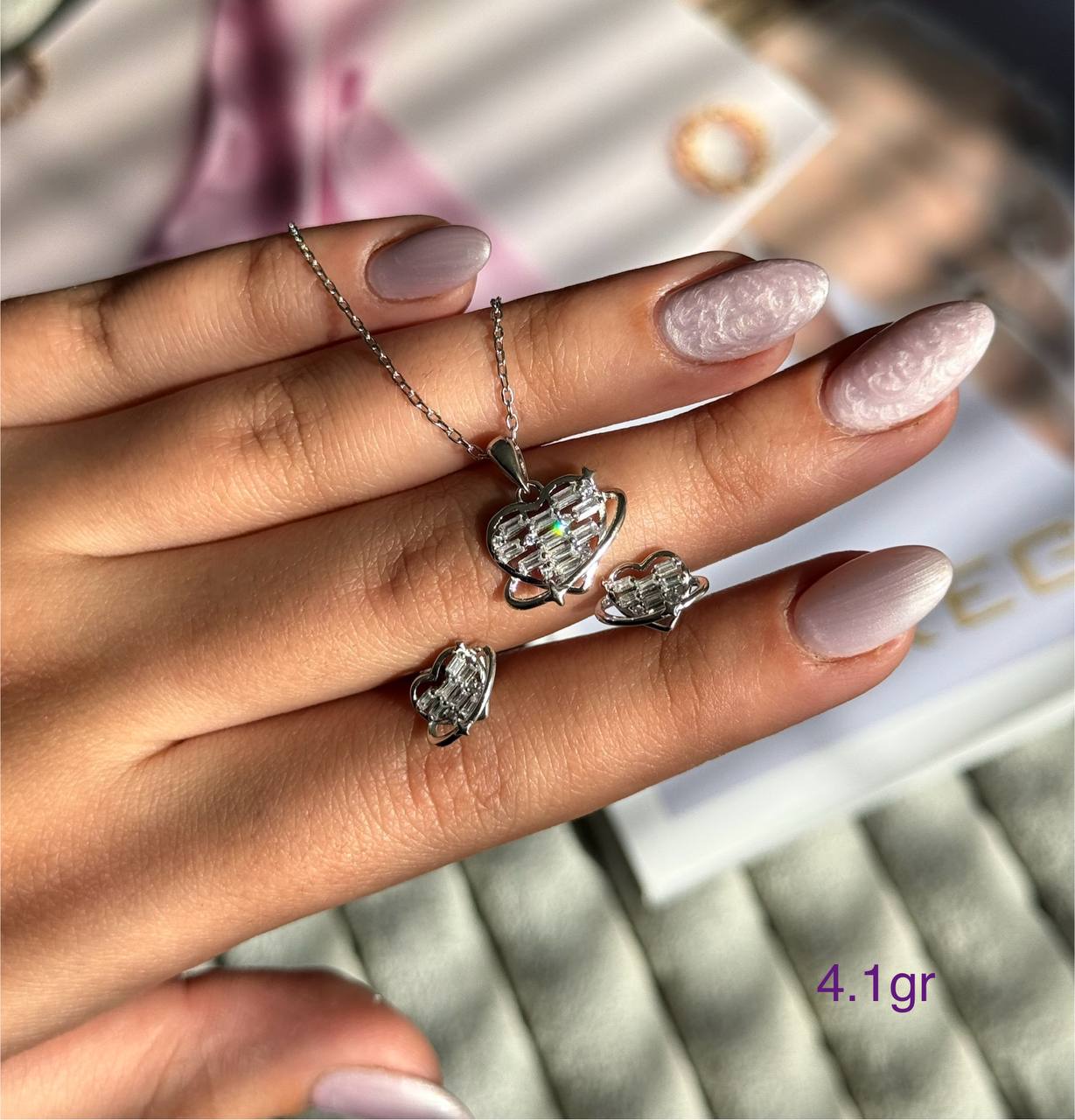 نیمست نقره خارجی آبکاری طلا سفید