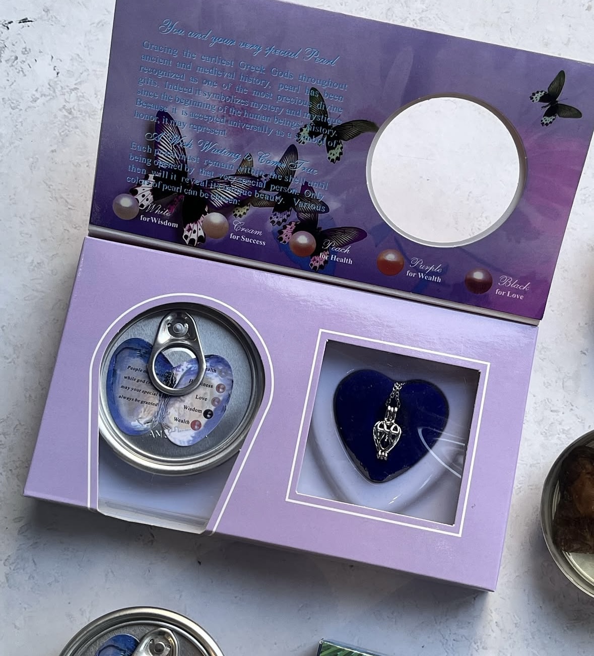 پلاک مروارید با زنجیر استیل